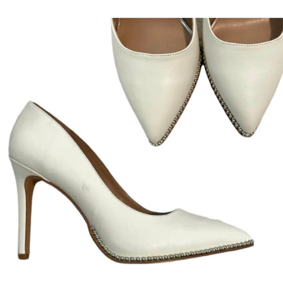 BCBGeneration Shoes - BCBGeneration White Heels with Studded Detail